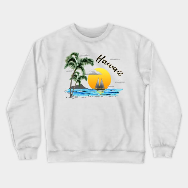 Hawaiian Islands  Sailing Crewneck Sweatshirt by macdonaldcreativestudios